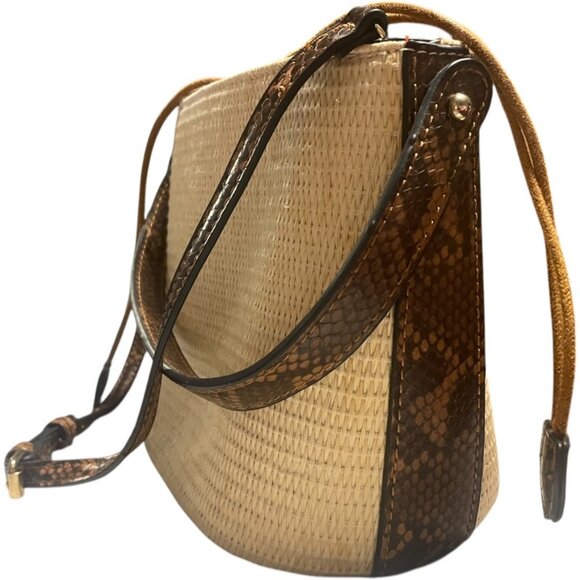 Snakeskin Mini Bucket Bag w/drawstring top! - Picture 12 of 14